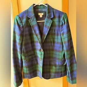 JCrew Navy & Green Plaid Blazer